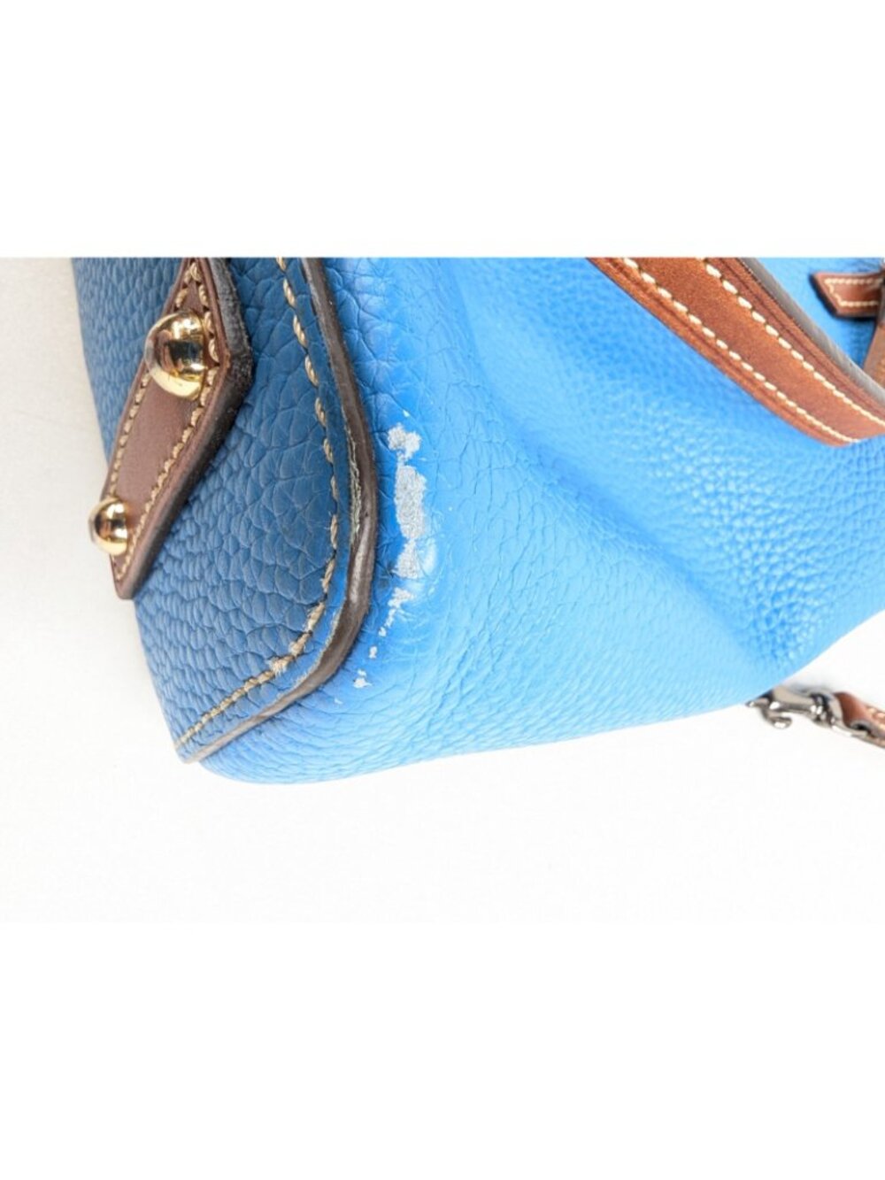 DOONEY & BOURKE Blue Pebble Grain Lexington Tote Purse Hand Bag - Picture 14 of 15